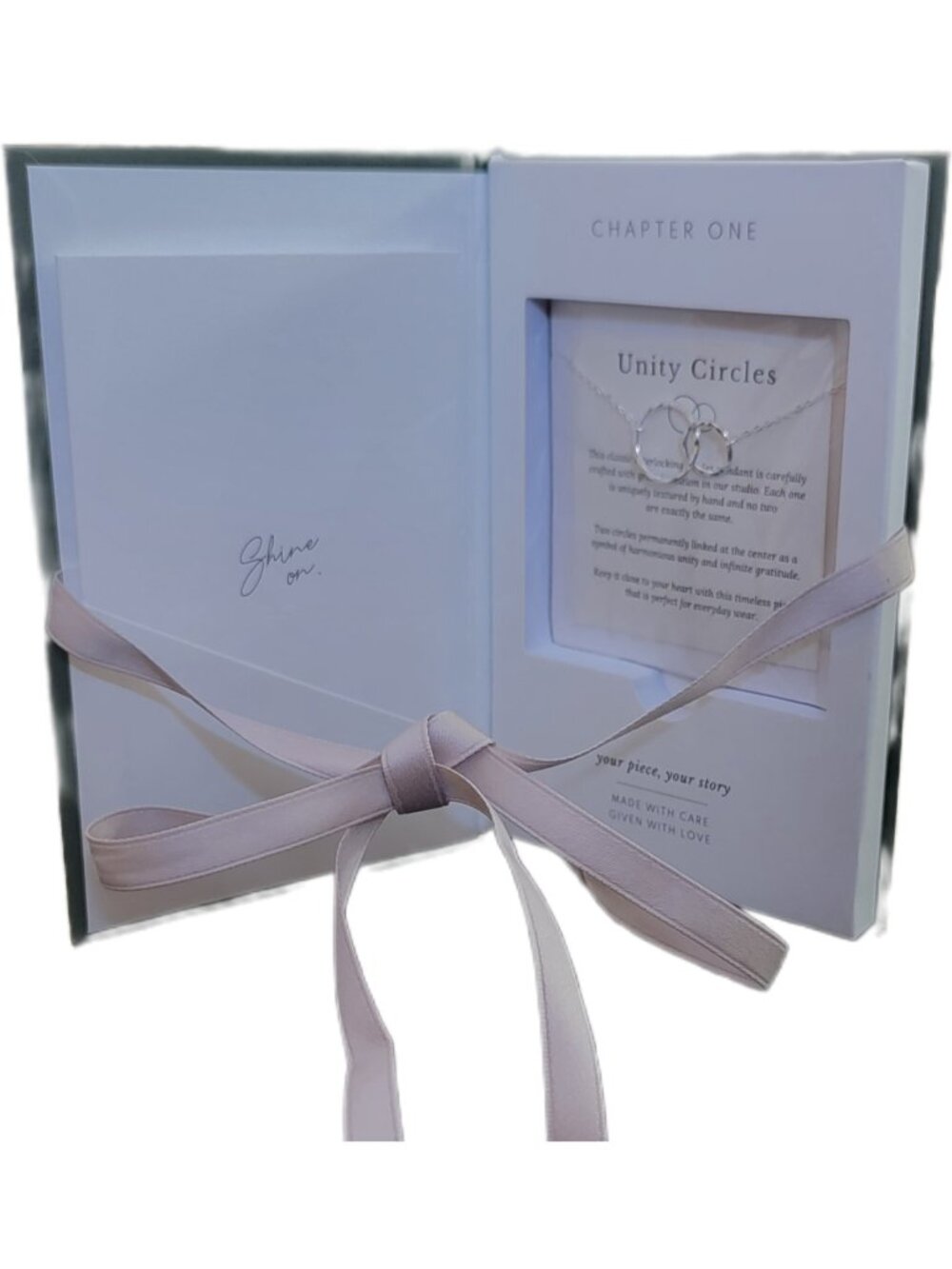Sterling Silver Unity Circles Necklace Gift Set 18” NWT